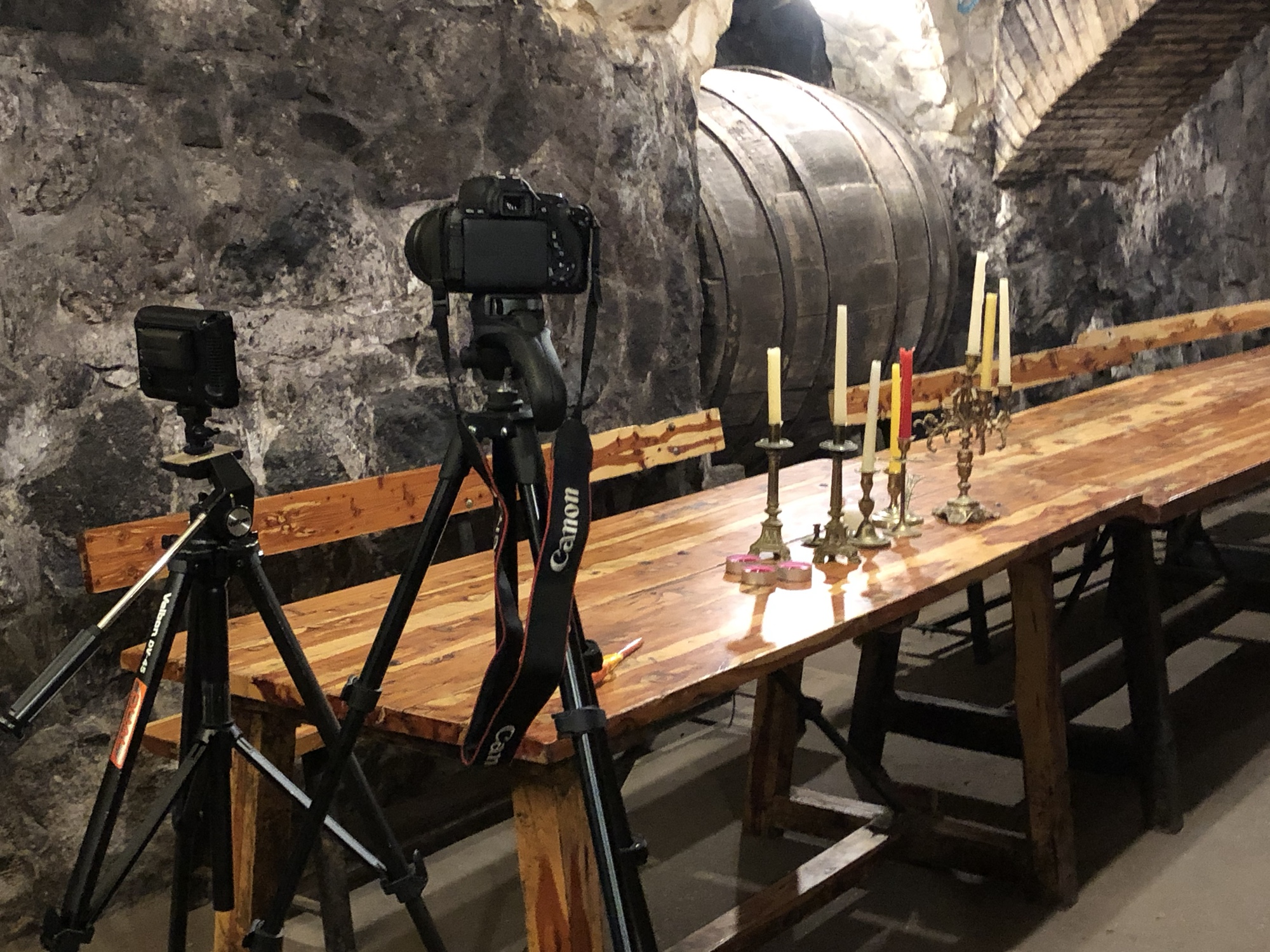 Making-of de las fotos de la bodega con velas